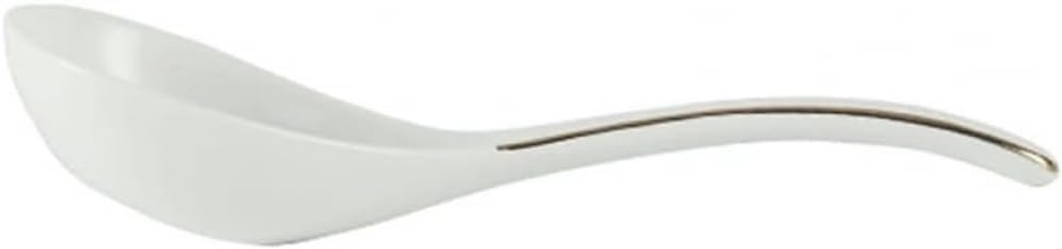 Spoon Set Ceramic Big Spoon Long Handle Household Soup Spoon Large Soup Scoop Porridge Spoon Small Spoon Rice Spoon Soup -white