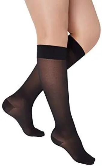 Sheer Knee High 20-30 mmHg Black Size