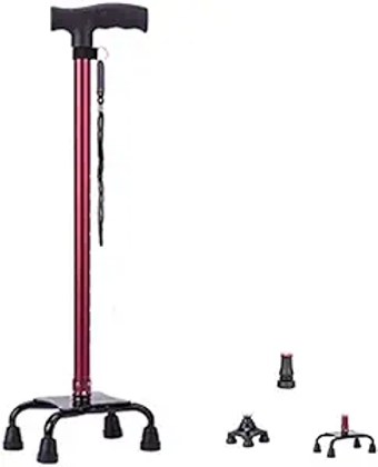 Canes Elderly Cane Old Man's Four-Legged Cane Multifunctional Crutches Multi-Legged Interchangeable Crutches Retractable Walking Stick Aluminum Crutches Elderly Walker