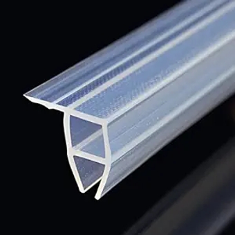 Shower Door Bottom Seal 1m Frameless Glass Door Side Seal Strip for 1/2''(12mm) Glass to Stop Shower Leaks 1Pcs
