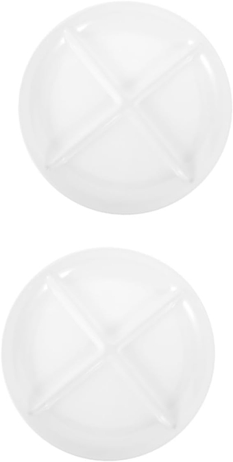 2pcs Imitation Porcelain Food kids nutrition plates partitioned dish Portion appetizer plates ceramic Divided Dried Fruit Serving Dish Melamine child pack white snack