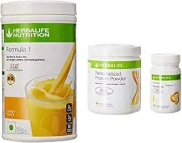 Weight Loss Program Kit - Natural Organic Diet Meal Replacement Package for Men and Women - Nutritional Formula 1 Shake Mango - Herbal Protein Powder - Afresh Energy Drink Mix Lemon