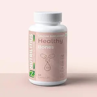 Calcium Supplement with Zinc, Vitamin D2, Vitamin B12, & Magnesium | for Healthy Bones, Joint Support, Nerve and Muscle Function of Men & Women | Vegan (60 Capsules)