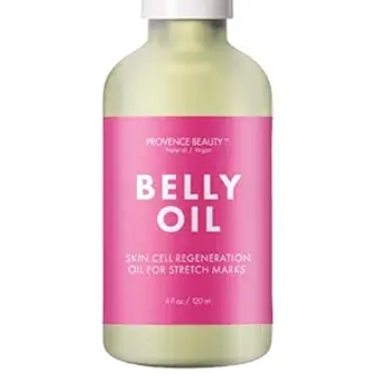 Belly Oil for Pregnancy and Stretch Marks Reduction - All Natural Scar Prevention Therapy - Safe to Use During and Postpartum - Uneven Skin Tone Dermatologist Recommended - 4 Fl Oz by