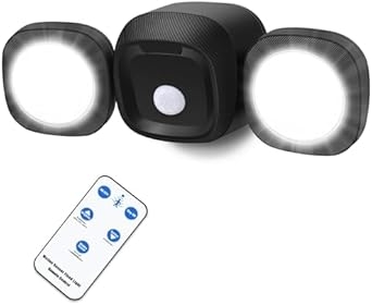 Battery-Operated Motion Sensor Outdoor Light with Remote Control: 3 Lighting Modes LED Flood Light, 3 Levels Brightness Motion Activated Security Lights for Outside House Garage Patio Shed, Black-1P