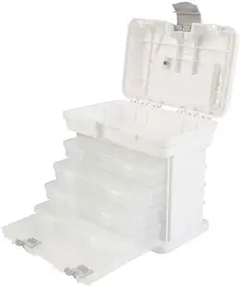 Portable Tool Box - Small Parts Organizer with Drawers and Customizable Compartments for Hardware, Fishing Tackle, Beads or Crafts by  (White)
