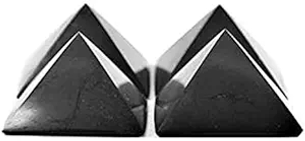 Regular Shungite Pyramid Set for EMF Protection, 4 Pieces at The Price of 3
