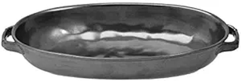 Pewter Stoneware 15.5" Shallow Baker
