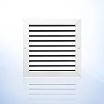[10 x 10 Duct Hole] Vent Cover. Aluminum Exterior Return Grille HVAC Sidewall - Outside Air Louver Waterproof & Rain Block. Return Grille Outdoor. The Aluminum Never Rust. White [11.6 x 11.6" Face]