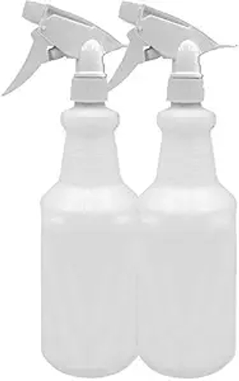 Plastic Spray Bottle 24 Oz All-Purpose Heavy Duty Spraying Bottles Leak Proof Mist Empty Water Bottle for Cleaning Solution Pet Adjustable Nozzle Measurements 360 Upside Down White 2-pack