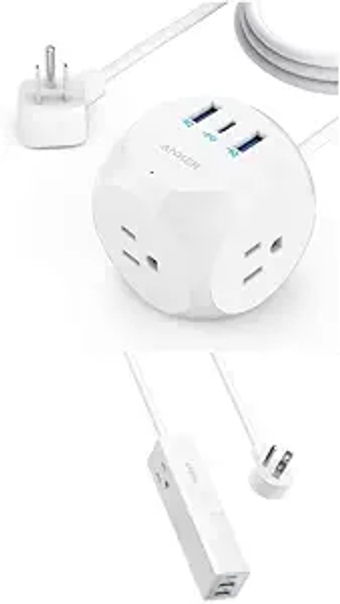 Power Strip with USB C, PowerCube with 3 Outlets & 30W USB C,5ft Extension Cord and Travel Power Strip USB C,  511 USB Power Strip, 2Outlets & 3USB Ports