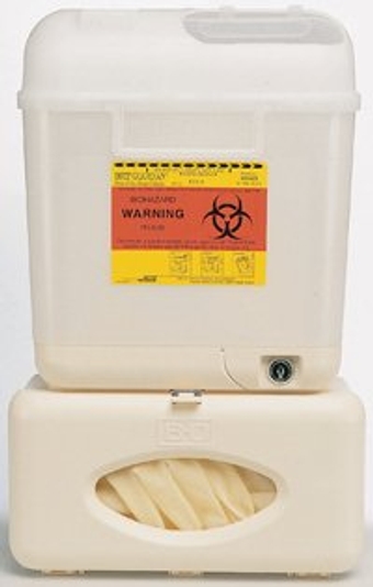 4654229 PT# 305550 Collector Sharps Wallmate 5.4qt Pearl Pt Rm Ea Made by Becton-Dickinson