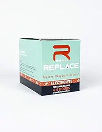 Replace - Sustained Release Electrolytes for Optimal Hydration - Box of 10 Packets (30 Tablets) - Zero Sugar & Calories, Non-GMO, Vegan, Gluten Free - Muscle Recovery & Energy