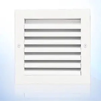 [8 x 8 Duct Hole] Vent Cover. Aluminum Exterior Return Grille HVAC Sidewall - Outside Air Louver Waterproof & Rain Block. Return Grille Outdoor. The Aluminum Never Rust. White [9.6 x 9.6" Face]