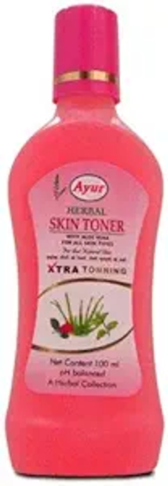 (Pack Of 2) AYUR HERBAL SKIN TONER WITH ALOE VERA FOR ALL SKIN TYPES XTRA TONNING 100ml New
