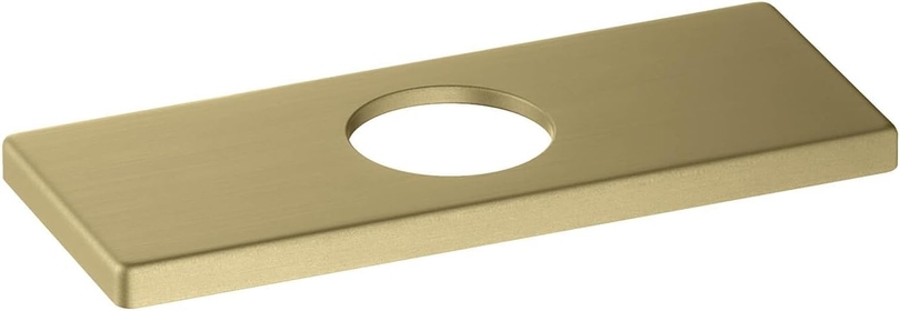 6 inch Cubic Bathroom Faucet Hole Cover Stainless Steel Single Hole Deck Plate Cover (Brushed Gold) (KFC102)