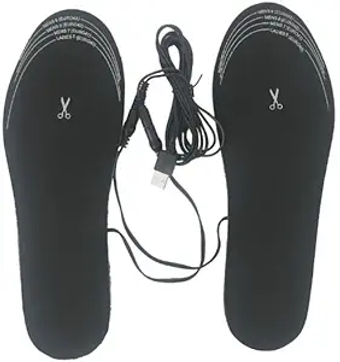 2-Pair Heated Insoles Men Women USB Heated Shoe Insoles Winter USB Foot Warming Shoe Pad Mat, Heating Insoles Outdoor Sports Heated Shoe Inserts Hunting Ice Fishing Camping Hiking Skiing Foot Warmer