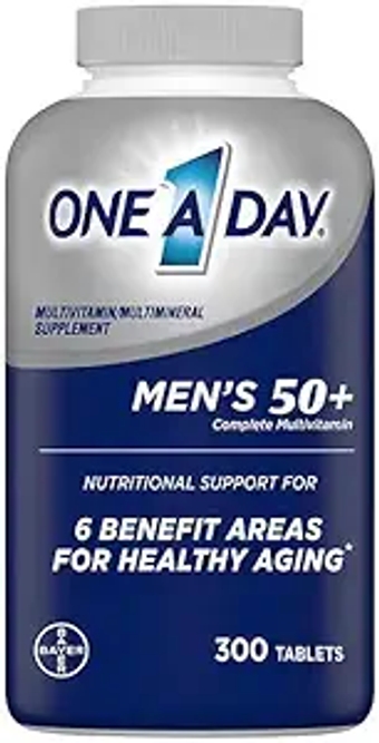 One A Day Men’s 50+ Multivitamins, Supplement with A, C, D, E and Zinc for Immune Health*, Calcium & More, 300 Count (Pack of 1)