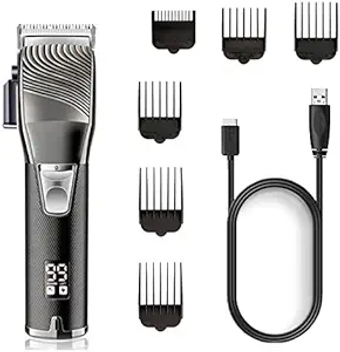 Hair Clippers for Men, Barber Professional Fading Blending Hair Clipper Strong Motor Rechargeable Hair Trimmer Professional Electric Hair Cutting kit (Color : CR-34A)