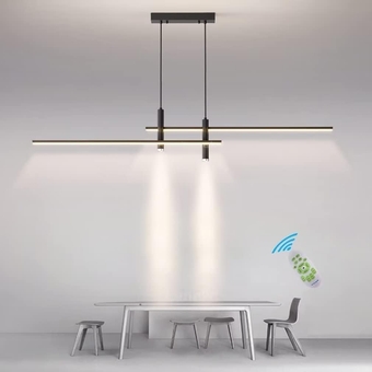 Island Lights, Linear Pendant Light LED Dimmable Hanging Light Fixture, 3000K-6000K with Remote Contro