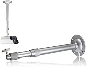 30-60cm Adjustable Tilt Swivel Bracket Long Drop Ceiling Mount Stand for CCTV Surveillance Camera Housing Home Surveillance System