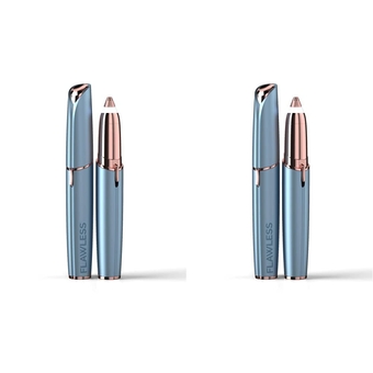 Flawless Brows Eyebrow Hair Remover for Women, Electric Eyebrow Razor for Women with LED Light for Instant and Painless Hair Removal (Pack of 2)