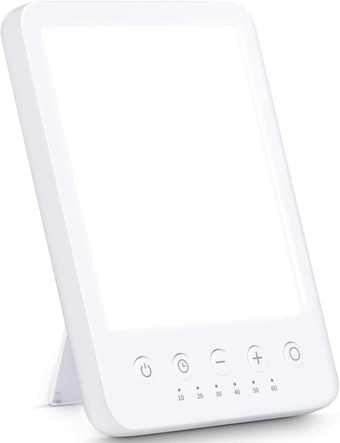 Light Therapy Lamp 10000 Lux LED White Warm Light with 10 Adjustable Brightness and 7 Timer with Memory Function