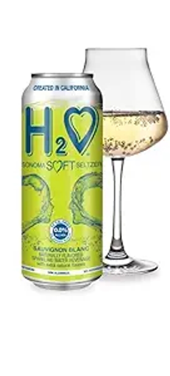 H2o (Excellent Acidity) W24– The Only NA with Science Research | California Alcohol-Removed White Wine Infused Refreshment (Larger 1.5X size), 0.0% Non-Alcoholic, (Sauvignon Blanc, Pack of 24-12 Fl oz)