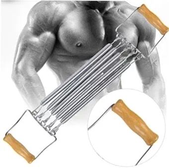 Muscle Fitness Training Set with Chest Expander Removable Spring Bands and Wooden Handle Pulley - Stretching Exercise Equipment for Effective Workouts