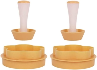 Tart Shell Molds, Pastry Dough Tamper Kit Fruit Pie Maker Flower/Circle Cookies Biscuit Cutter Baking Tool for Making Cupcake Muffin, Pecan Pies, Cheesecakes and Desserts (Yellow-2pcs)