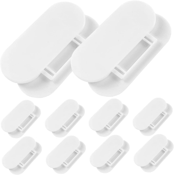 10pcs Socket Fixed Sticker Adhesive Power Strip Holder Surge Protector Mount Self Adhesive Socket Holder Wall Mounted Socket Rack Riamah Nail Free Frame White Plastic Power Supply