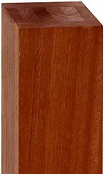 Batu or Balau Mahogany Exotic Wood Fascia Mount Post for Cable Rail Deck System, 4 x 4 x 48" Undrilled Terminal or Intermediate Post 42" High Cable  System (Cut to Height)