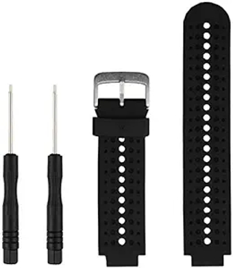 Replacement Breathable Watch Band Soft Silicone Strap Lightweight Wristband for Garmin Forerunner 220/230/235/620/630/735XT/235Lite Black-White