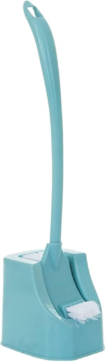 Slim Compact Bathroom Toilet Bowl Brush Toilet Brush and Holder Toilet Bowl Cleaning System with Scrubbing Wand Stainless Steel Spray Bottle for Cooking (Blue, One Size)