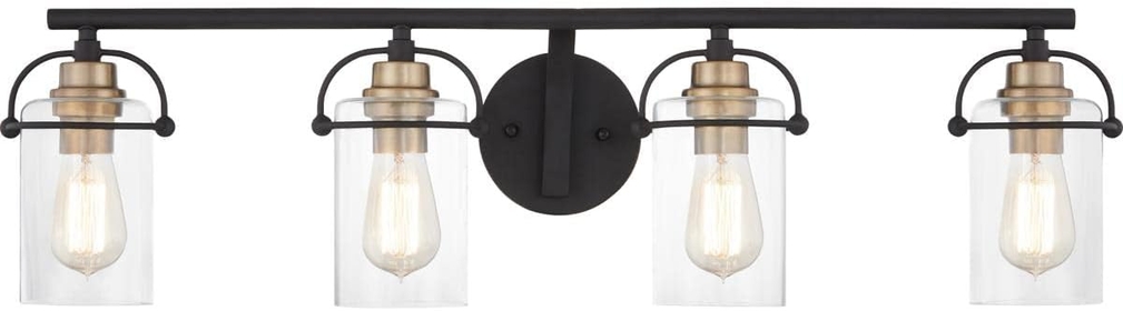 EMR8604MBK Emerson Vanity, 4-Light 400 Total Watts, Matte Black