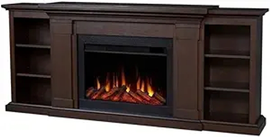 Winterset Slim Electric Fireplace TV Stand - Adjustable Shelves, for TV's up to 70"