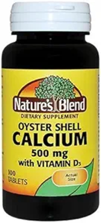 Oyster Shell Calcium 500mg with Vitamin D3, 100 Tablets (Pack of 8)