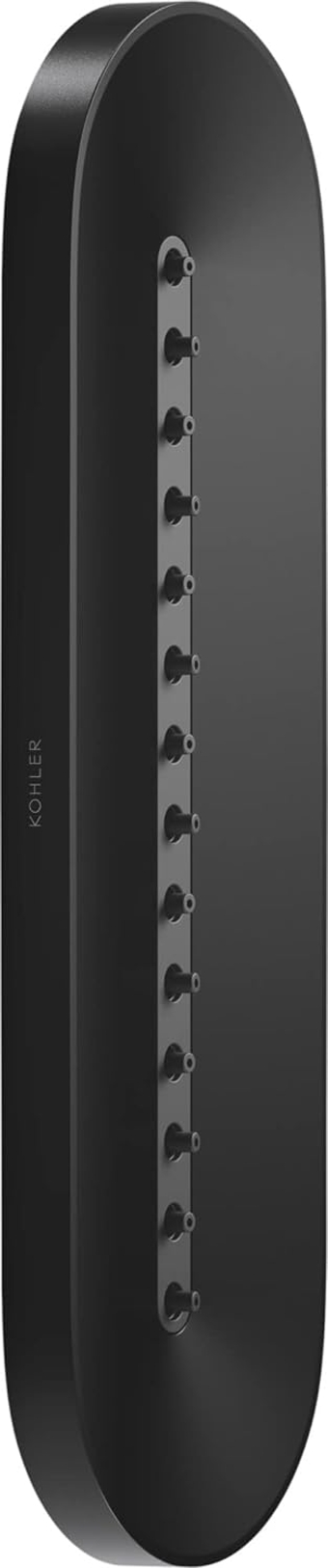 KOHLER 26300-BL Statement Oblong Vichy Single-Function Body Spray, Semi-Recessed Shower Wall Spray, 2.5 GPM, Matte Black