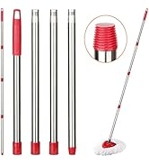 KeFanta Spin Mop Replacement Handle, 4-Section 30-to-58 inch Mop Replacement Stick Compatible wit...