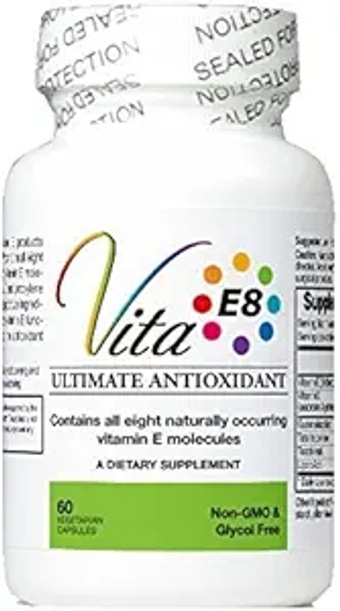 VitaE8 60 Capsules - High Gamma, Low Alpha Full Spectrum Vitamin E with No Filler Oils