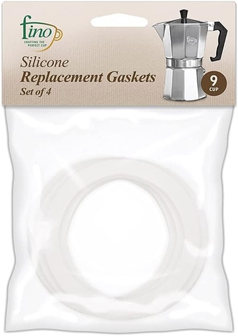 Replacement Gasket for 9-Cup Stovetop Espresso Coffee Maker, Silicone, Set of 4