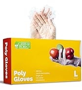 Disposable PE Plastic Clear Gloves, BPA, Rubber, Latex Free, For Safe Cooking Prep, Kitchen Prepa...