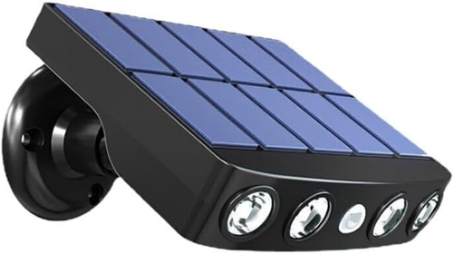 LED Solar Flood Light Motion Sensor Security Spot Wall Street Yard Outdoor Patio Lamp (Black-Warm White Light)