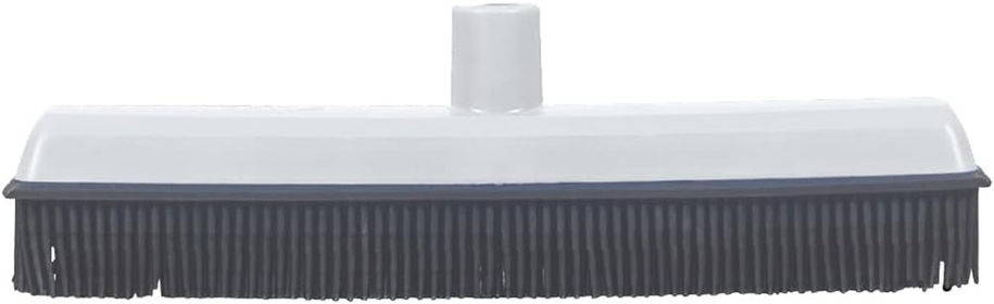 Rubber Bristle Broom for Hardwood Floors, Tiles, Carpets, Wood, and Vinyl Salon Broom, Rubber Squeegee Broom, Rubber Rake for Human Hair, Pet Hair, Fur, Lint, Liquid, Grey, by  (Head Only)