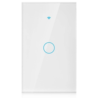 Touch Screen Switch, Remote Switch with Highly Sensitive Touch Keys, Suitable for Alexa Google, 1-Way AC(White)