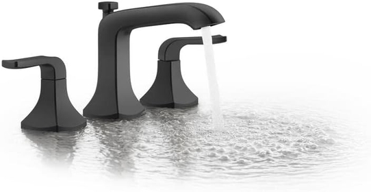 Rubicon 8 in. Widespread 2-Handle Bathroom Faucet in Matte Black (Valve Included)