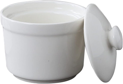Ceramic Stew Pot with Lid Steam Soup Bowl Steaming Cup Stockpot Cooking Pot Earthen Casserole Pot for Home Kitchen Egg Custard Medicinal Birds Nest 580ml