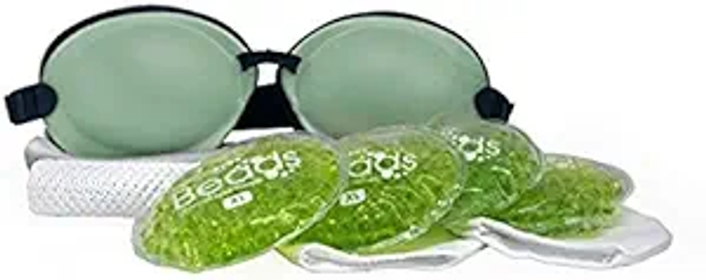 Tranquileyes XL for Extended Comfort for Dry, Irritated Eyes – Reusable Warm Compress with Microwavable Beads –Natural Moist Heat– Latex-Free - Warm and Cold Compress - SAGE