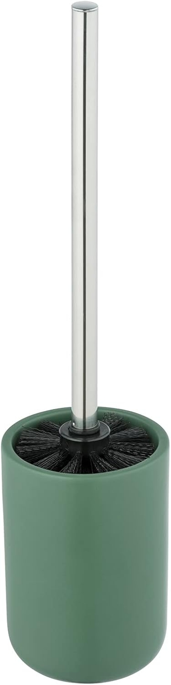 Olinda Toilet Brush Set, Green, Bathroom Accessories with Frosted Finish, Ceramic, 9,5 x 40 x 9,5 cm