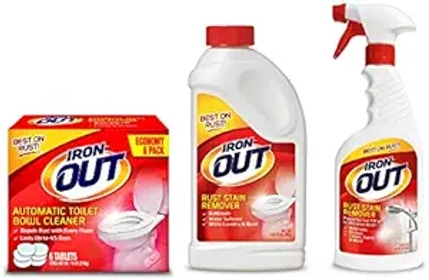 Out Rust Stain Remover Automatic Toilet Bowl Cleaner Tablets, Powerful Gel Spray and Powder